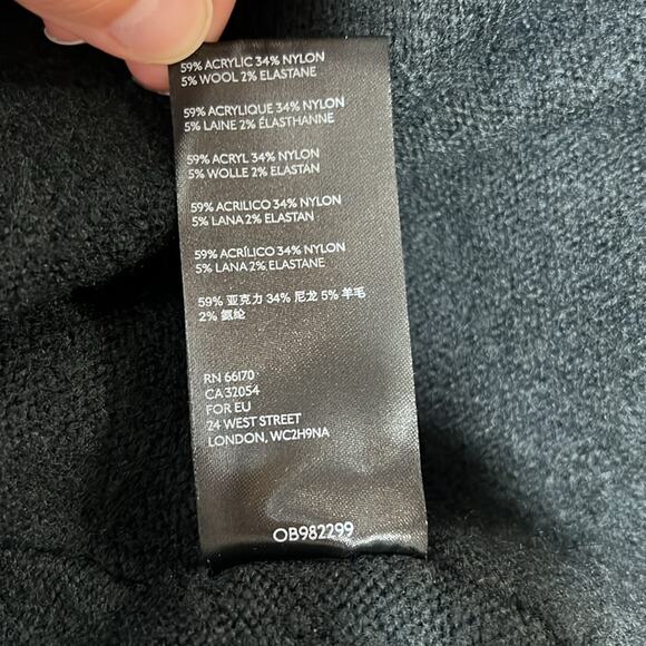 Free People Womens Wool Afterglow Mock Neck Oversized Sweater in Black Size XS - Picture 10 of 11